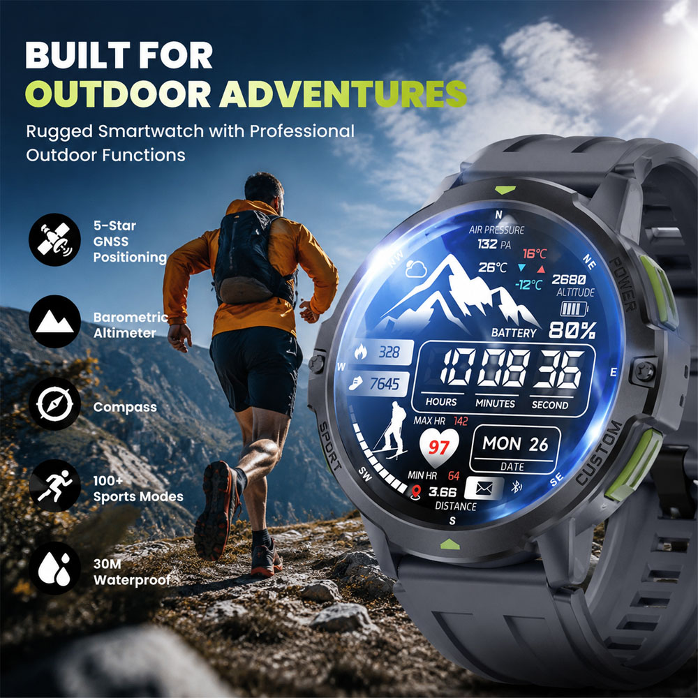 Smartwatch Timex Watches For Men - Jam Tangan Pintar GPS Militer Baru