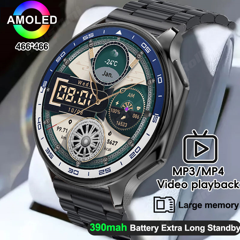 Smartwatch Timex Watches For Men - Jam tangan pintar AMOLED 1.43 pemutar