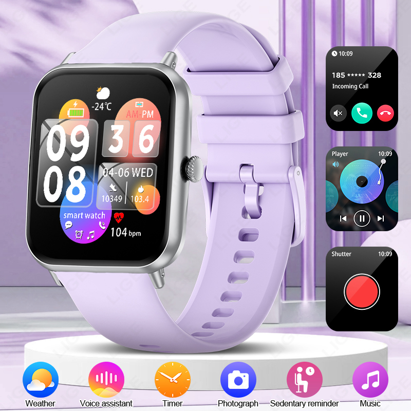 Smartwatch Health Watches - LIGE Jam Tangan Pintar Layar HD
