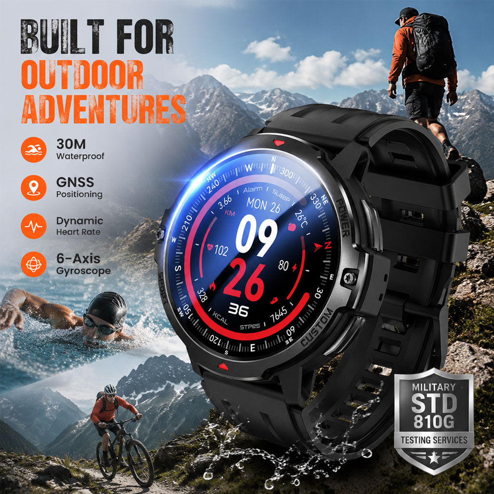 Smartwatch Timex Watches For Men - Jam Tangan Pintar GPS Militer Giroskop