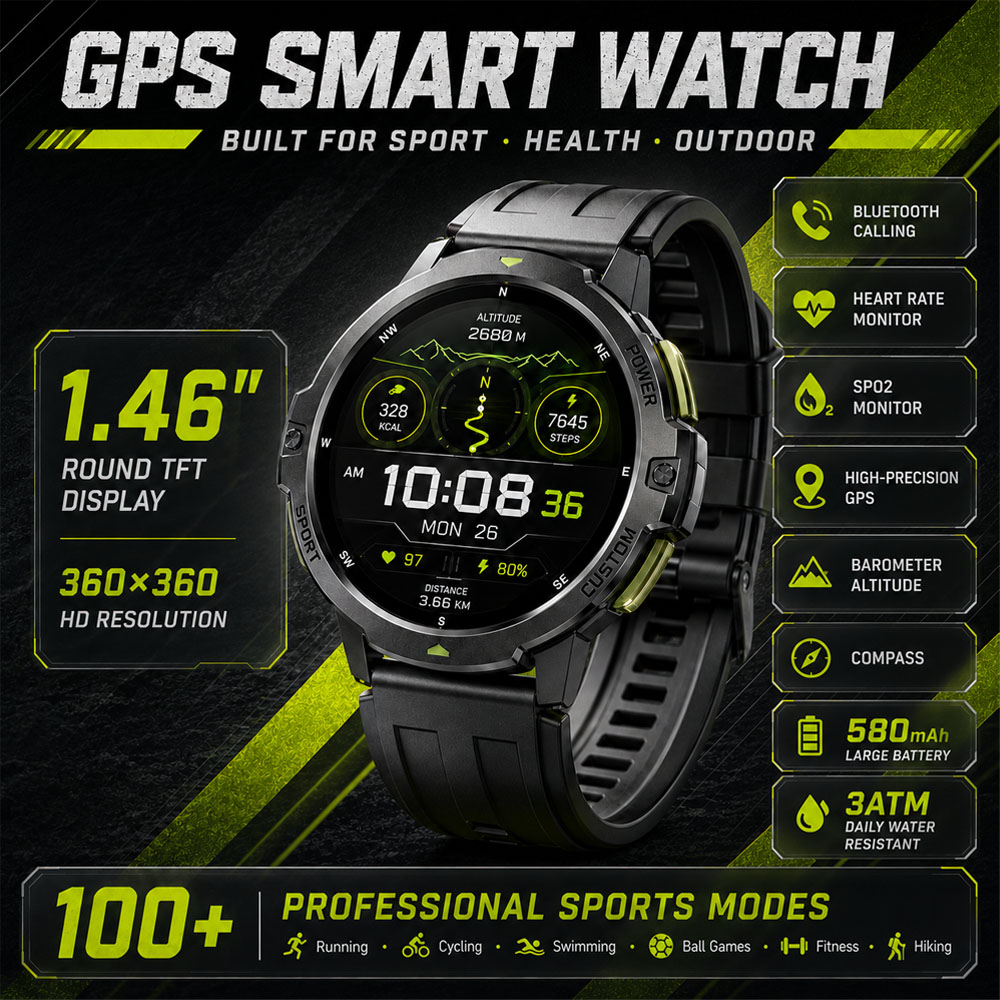 Smartwatch Timex Watches For Men - Jam Tangan Pintar GPS Militer BARU