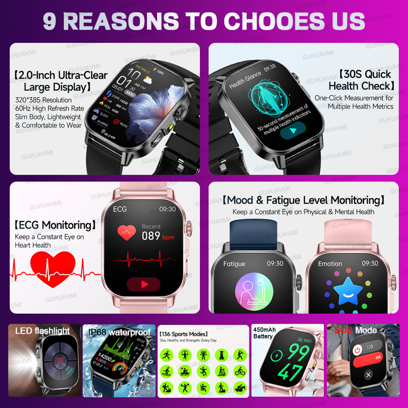 Jam Tangan Pintar Pemeriksaan  - Smartwatch Health Watches ulasan dan harga