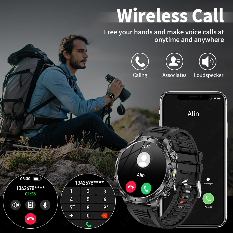 LIGE Jam Tangan Pintar Militer - Smartwatch Timex Watches For Men ulasan dan harga