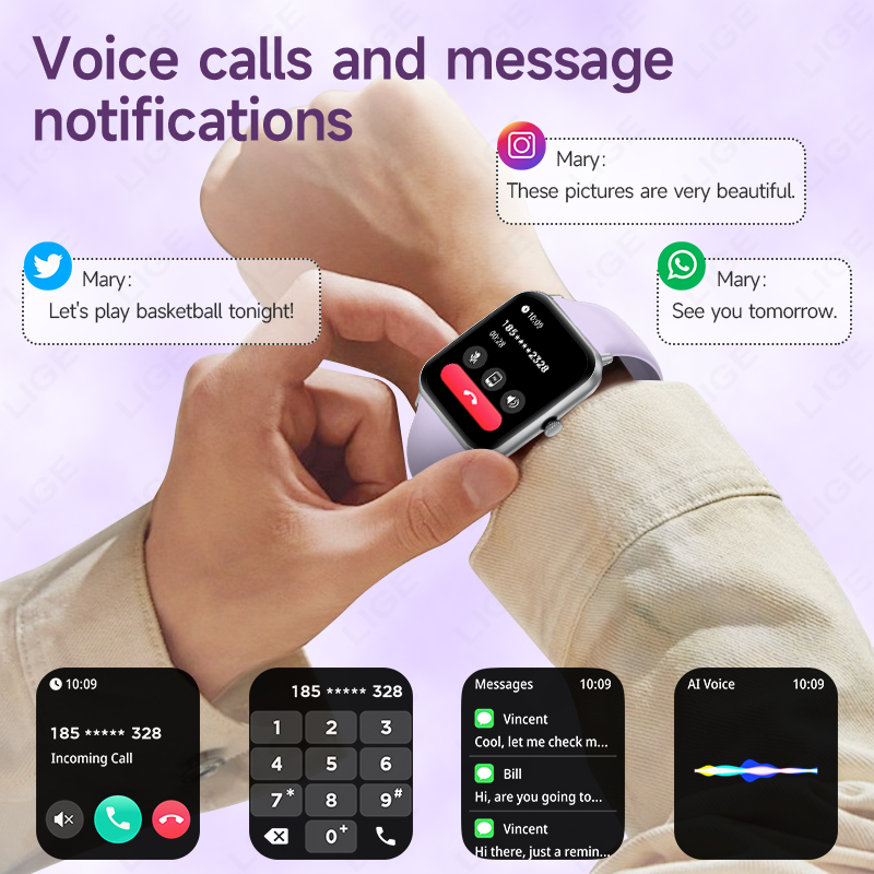 LIGE Jam Tangan Pintar Layar H - Smartwatch Health Watches ulasan dan harga
