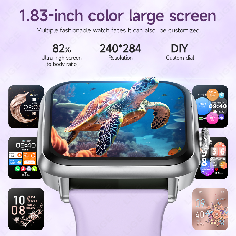 LIGE Jam Tangan Pintar Layar H - Smartwatch Health Watches ulasan dan harga
