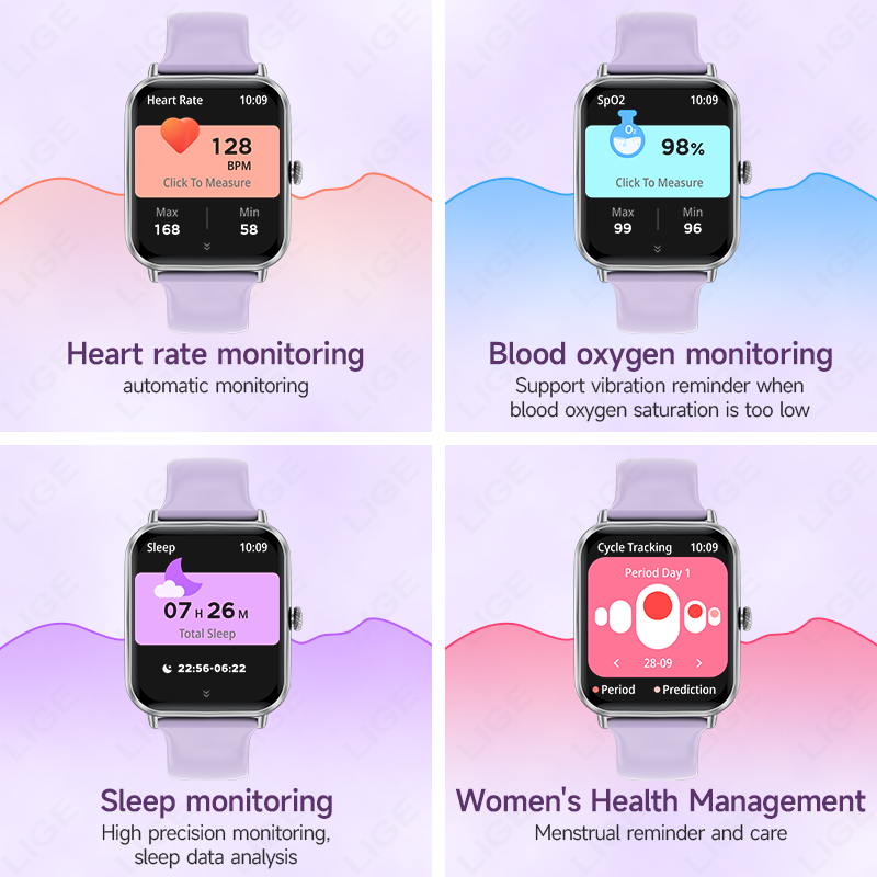 LIGE Jam Tangan Pintar Layar H - Smartwatch Health Watches ulasan dan harga