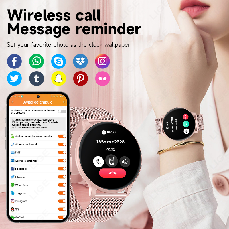 LIGE Jam Tangan Pintar Wanita  - Watches Ladies Smartwatch ulasan dan harga