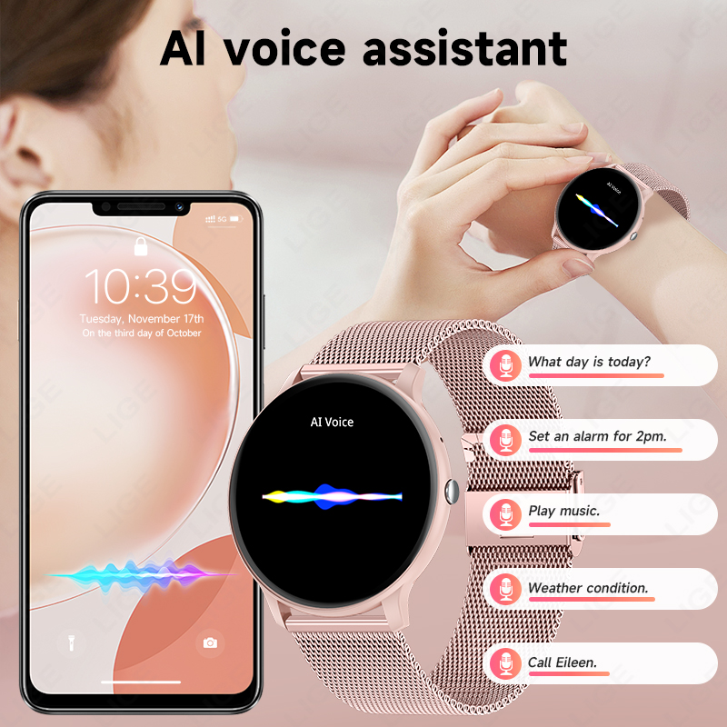 LIGE Jam Tangan Pintar Wanita  - Watches Ladies Smartwatch ulasan dan harga