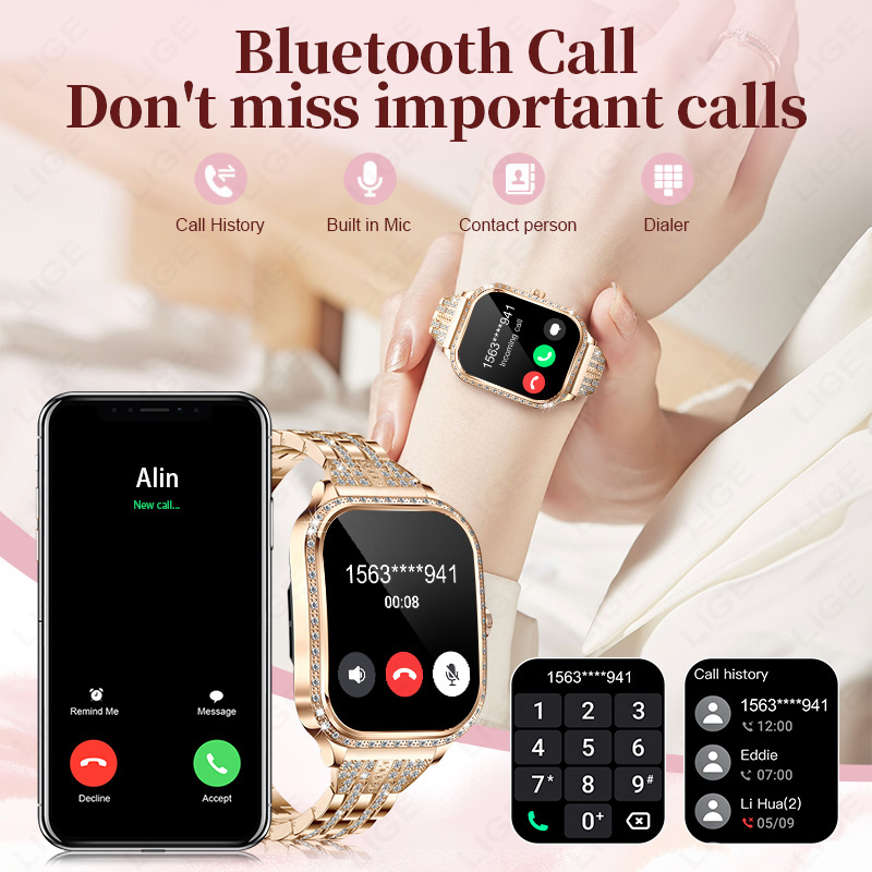 LIGE Jam Tangan Pintar Wanita  - Watches Ladies Smartwatch ulasan dan harga