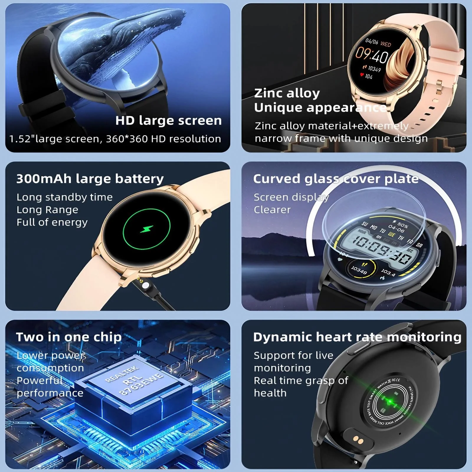 Jam Tangan Pintar Wanita Tahan - Smartwatch Health Watches ulasan dan harga